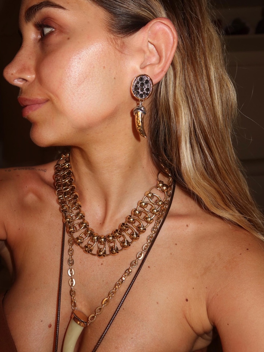 Edgy Horn drop Earrings